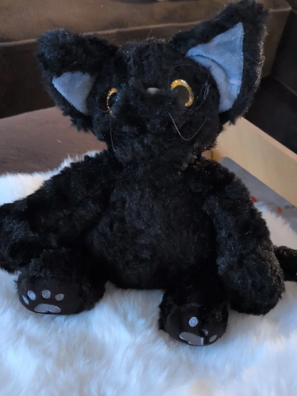 IKEA LURVIG Cat Bed Hammock Wood & Gothic Black Cat Devon Rex Plush Set NWT📝